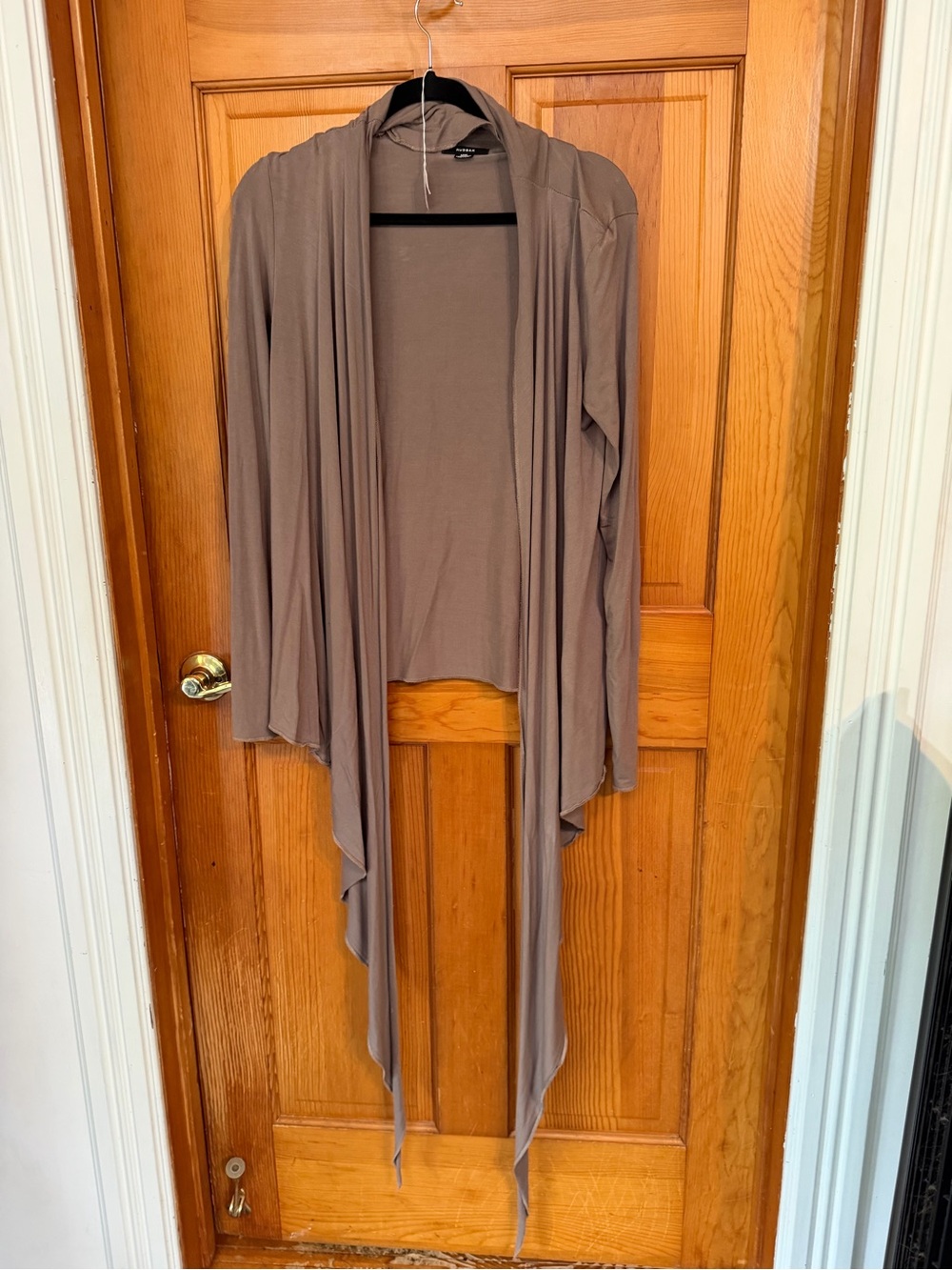 Rudsak Women's Taupe Draped Open-Front Cardigan